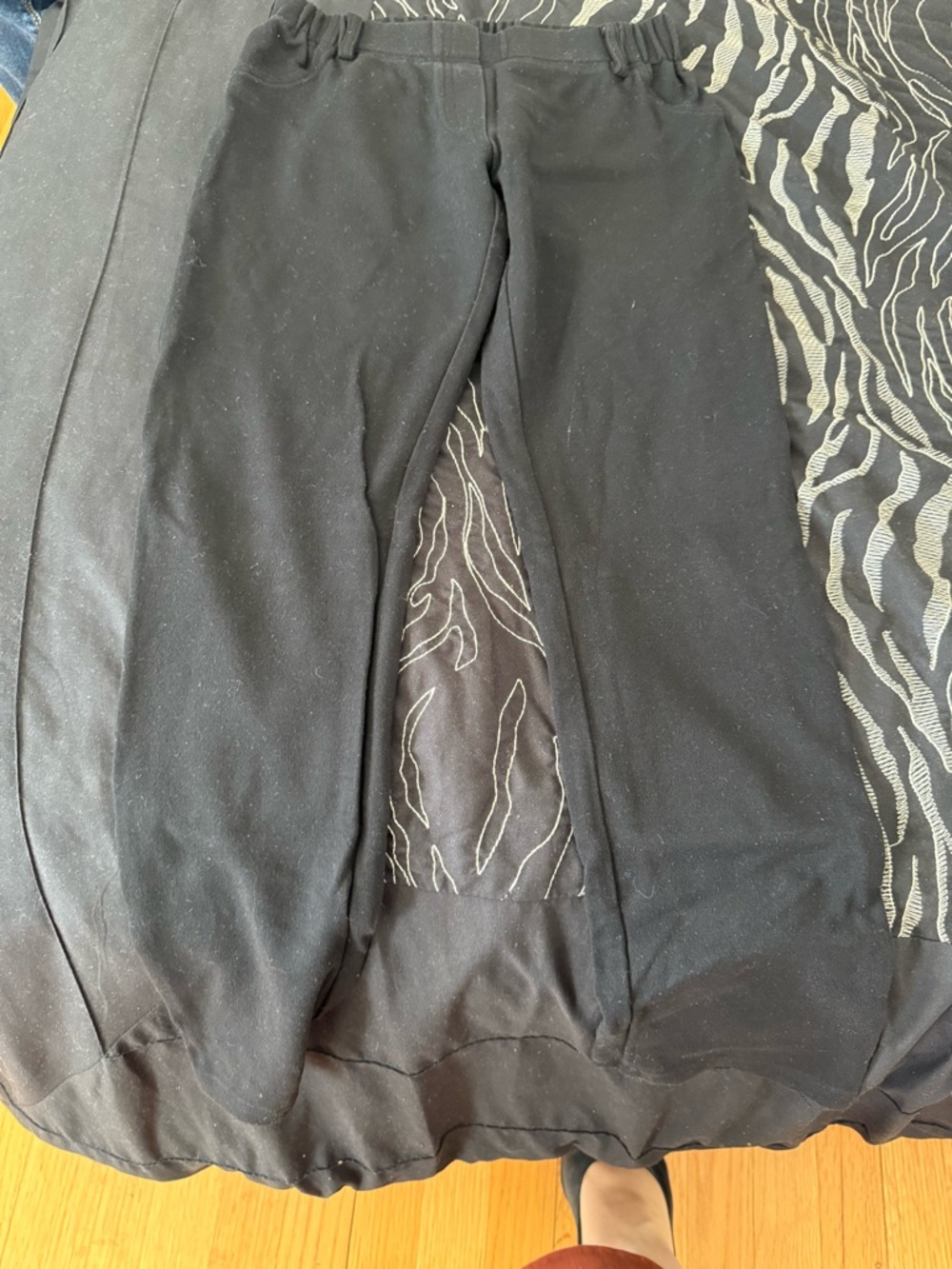 Kids Black Casual Pants with Elastic Waist